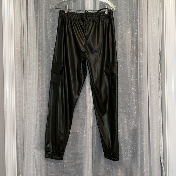 Pleather drawstring jogger pants - Picture 1 of 2